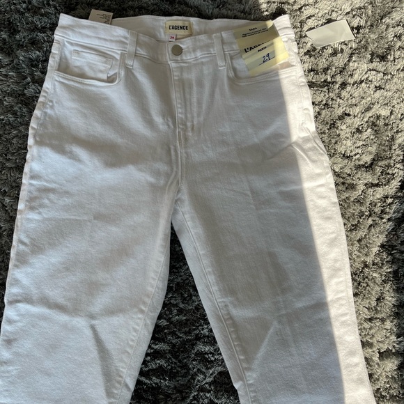 Authentic All White L’Agence Sara high rise cropped slim jeans size 29 - Picture 6 of 16